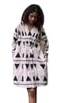 Buy_The Terra Tribe_Black Linen Printed Tribal V Neck Florence Dress _Online_at_Aza_Fashions