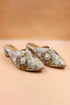 Buy_Foot Fuel_Gold Sequins, Zari, Embroidery Eleanor Embellished Mules _at_Aza_Fashions