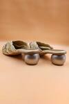 Shop_Foot Fuel_Gold Sequins, Zari, Embroidery Eleanor Embellished Mules _at_Aza_Fashions