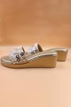 Shop_Foot Fuel_Gold Sequins, Beads, Zari Valentina Embellished Wedges _at_Aza_Fashions