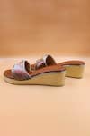 Shop_Foot Fuel_Gold Cut Work, Beads, Zari Quinn Embellished Wedges _at_Aza_Fashions