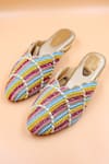Buy_Foot Fuel_Gold Embellished Ava Bead Mules _at_Aza_Fashions