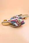 Shop_Foot Fuel_Multi Color Beads, Pearls Isabella Embellished Mules _at_Aza_Fashions