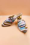 Buy_Foot Fuel_Multi Color Embellished Charlotte Thread Embroidered Mules _at_Aza_Fashions