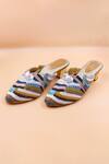 Shop_Foot Fuel_Multi Color Embellished Charlotte Thread Embroidered Mules _at_Aza_Fashions