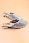 Buy_Foot Fuel_Silver Embellished Abigail Mules _at_Aza_Fashions