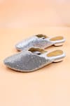 Shop_Foot Fuel_Silver Embellished Abigail Mules _at_Aza_Fashions