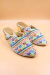 Buy_Foot Fuel_Multi Color Embellished Avery Floral Embroidered Mules _at_Aza_Fashions