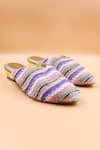 Buy_Foot Fuel_Multi Color Embellished Aria Beaded Stripe Mules _at_Aza_Fashions