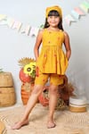 Buy_JILMIL DREAMWEAR_Yellow Cotton Printed Checkered Top And Shorts Set _at_Aza_Fashions