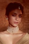 Shop_Tarun Tahiliani_Ivory Pearls Multi Layered Choker_at_Aza_Fashions