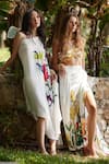 Buy_Nautanky_White Natural Crepe Printed Floral Asymmetric Meadow Flowey One Shoulder Dress _at_Aza_Fashions