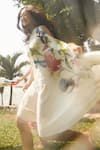 Shop_Nautanky_White Natural Crepe Printed Floral Asymmetric Meadow Flowey One Shoulder Dress _at_Aza_Fashions