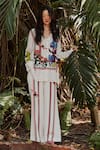 Buy_Nautanky_White Natural Crepe Printed Botanic Collared Iceland Shirt And Pant Set _at_Aza_Fashions