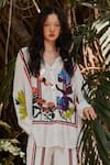 Shop_Nautanky_White Natural Crepe Printed Botanic Collared Iceland Shirt And Pant Set _at_Aza_Fashions