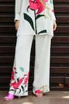 Nautanky_White Natural Crepe Printed Floral Collared Repose Shirt With Pant _Online_at_Aza_Fashions