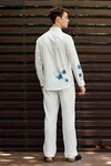 Buy_Nautanky_White Snake Skin Texture Embroidered Bird Song Bomber Jacket With Pant