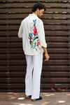 Shop_Nautanky_White Snake Skin Texture Printed Blossom Shirt With Pant _at_Aza_Fashions