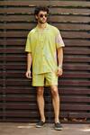 Buy_Nautanky_Yellow Fluid Cotton Printed Blossom Sundaze Shirt With Shorts_at_Aza_Fashions