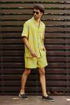 Buy_Nautanky_Yellow Fluid Cotton Printed Blossom Sundaze Shirt With Shorts_Online_at_Aza_Fashions