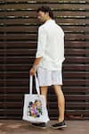 Shop_Nautanky_White Snake Skin Texture Printed Meadow Shirt With Shorts_at_Aza_Fashions