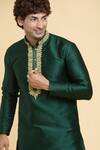 Buy_Arihant Rai Sinha_Green Jacquard, Silk Zari Embroidered Placket Kurta 