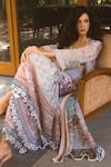 Buy_Varun Bahl_Multi Color Georgette Print Moroccan Floral Cape Open And Sharara Set_Online_at_Aza_Fashions