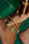Buy_Arvino_Gold Plated Beads Molten Metal Anklet _at_Aza_Fashions