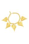 Buy_Arvino_Gold Plated Molten Textured Heart Bracelet _at_Aza_Fashions