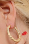 Buy_Arvino_Gold Plated Crystals Cubic Zirconia Studded Hoops _at_Aza_Fashions