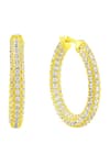 Arvino_Gold Plated Crystals Cubic Zirconia Studded Hoops _Online_at_Aza_Fashions