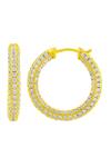 Shop_Arvino_Gold Plated Crystals Cubic Zirconia Studded Huggie Hoops _at_Aza_Fashions