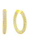 Arvino_Gold Plated Crystals Cubic Zirconia Studded Huggie Hoops _Online_at_Aza_Fashions