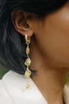 Buy_Arvino_Gold Plated Molten Nugget Danglers _at_Aza_Fashions