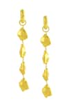 Shop_Arvino_Gold Plated Molten Nugget Danglers _at_Aza_Fashions