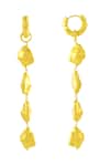 Arvino_Gold Plated Molten Nugget Danglers _Online_at_Aza_Fashions