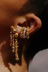 Arvino_Gold Plated Beads Molten Drop Earrings _Online_at_Aza_Fashions