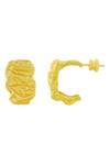 Arvino_Gold Plated Chunky Crumpled Molten Hoops _Online_at_Aza_Fashions
