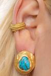 Buy_Arvino_Blue Stones Copper Turquoise Studs _at_Aza_Fashions