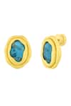 Shop_Arvino_Blue Stones Copper Turquoise Studs _at_Aza_Fashions