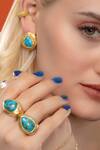 Buy_Arvino_Blue Stones Copper Turquoise Studs _Online_at_Aza_Fashions