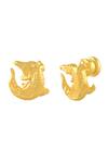 Shop_Arvino_Gold Plated Croc Studs _at_Aza_Fashions
