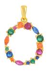Buy_Arvino_Multi Color Alphabet O Studded Gemstone Pendant Necklace _at_Aza_Fashions