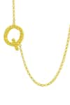 Shop_Arvino_Gold Plated Recycled Bronze Q Shaped Charm Pendant Necklace _at_Aza_Fashions