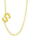 Buy_Arvino_Gold Plated Recycled Bronze S Shaped Charm Pendant Necklace _at_Aza_Fashions
