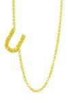 Shop_Arvino_Gold Plated Recycled Bronze U Shaped Charm Pendant Necklace _at_Aza_Fashions