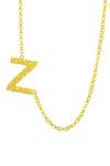 Shop_Arvino_Gold Plated Recycled Bronze Z Shaped Charm Pendant Necklace _at_Aza_Fashions