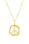 Arvino_Gold Plated Recycled Bronze Peace Shaped Charm Pendant Necklace _Online_at_Aza_Fashions