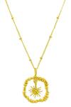 Arvino_Gold Plated Recycled Bronze Sun Burst Shaped Charm Pendant Necklace _Online_at_Aza_Fashions