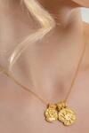 Buy_Arvino_Gold Plated Recycled Bronze Uneven Textured Charms Pendant Necklace _at_Aza_Fashions